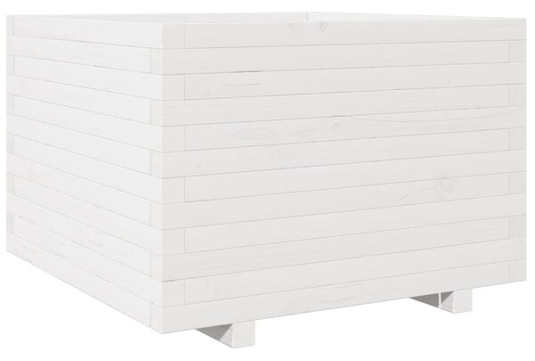 Zahradní truhlík bílý 70 x 70 x 49,5 cm masivní borové dřevo 3282525
