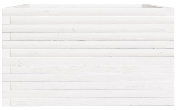 Zahradní truhlík bílý 80 x 80 x 49,5 cm masivní borové dřevo 3282530