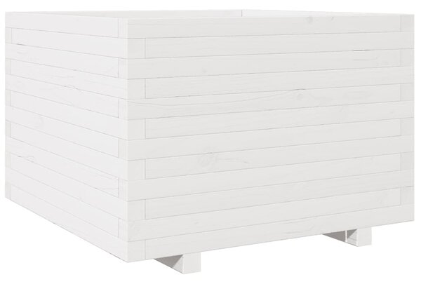 Zahradní truhlík bílý 70 x 70 x 49,5 cm masivní borové dřevo 3282525