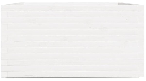 Zahradní truhlík bílý 90 x 90 x 49,5 cm masivní borové dřevo 3282535