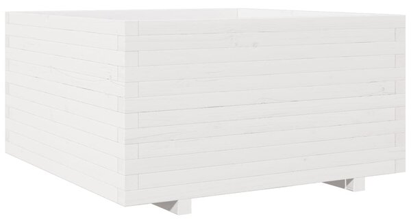 Zahradní truhlík bílý 90 x 90 x 49,5 cm masivní borové dřevo 3282535