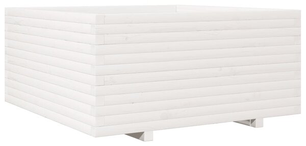 Zahradní truhlík bílý 100 x 100 x 49,5 cm masivní borové dřevo 3282540