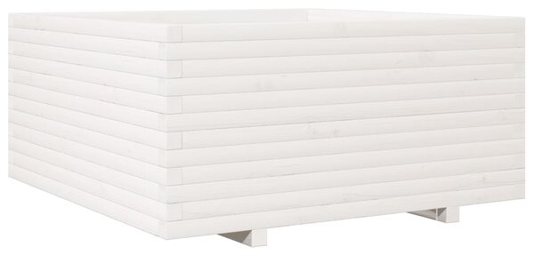 Zahradní truhlík bílý 100 x 100 x 49,5 cm masivní borové dřevo 3282540