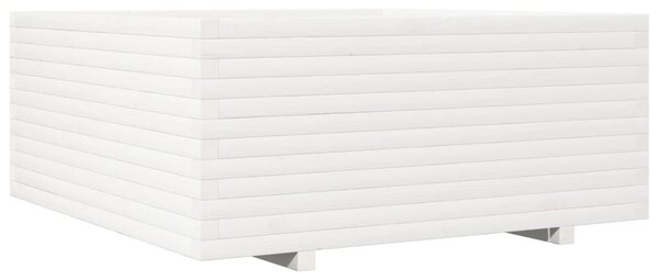 Zahradní truhlík bílý 110 x 110 x 49,5 cm masivní borovice 3282545