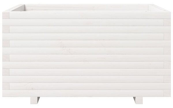 Zahradní truhlík bílý 90 x 60 x 49,5 cm masivní borové dřevo 3282565