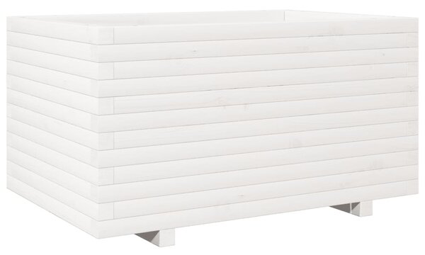 Zahradní truhlík bílý 90 x 60 x 49,5 cm masivní borové dřevo 3282565