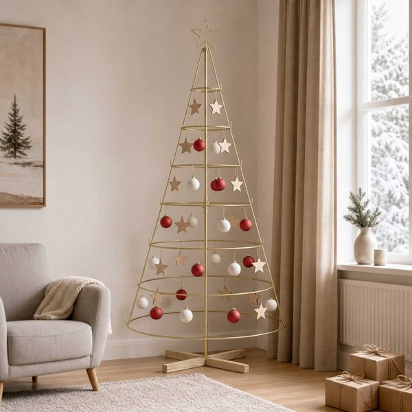 VidaXL Kovový vánoční stromeček KUOPIO Ocel [42019161] Barva: Černá, Velikost: 90 cm