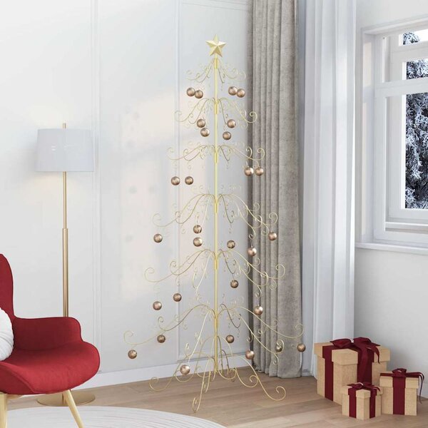 VidaXL Kovový vánoční stromeček KUOPIO Ocel [359607] Barva: zlatá, Velikost: 180 cm