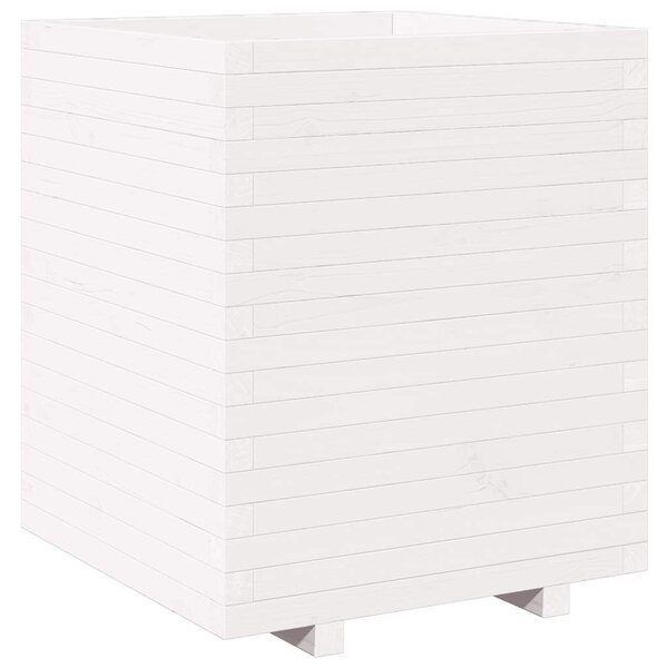 Zahradní truhlík bílý 60 x 60 x 72,5 cm masivní borovice 3282580