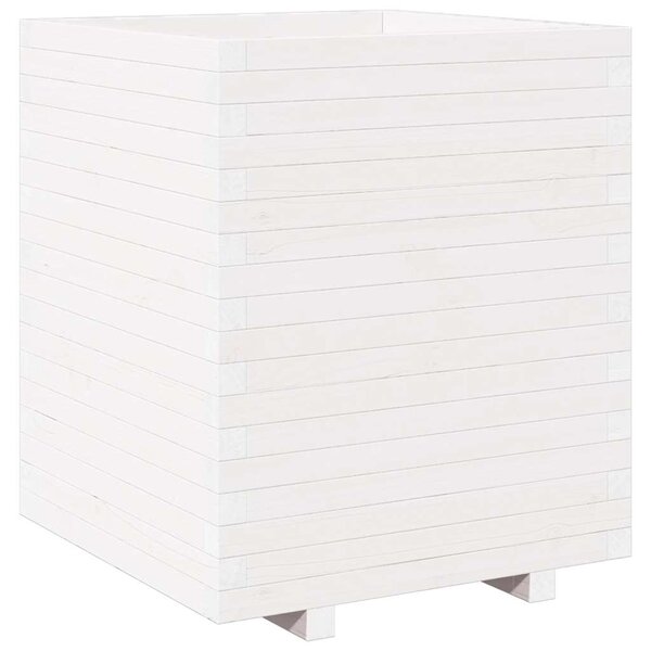 Zahradní truhlík bílý 60 x 60 x 72,5 cm masivní borovice 3282580