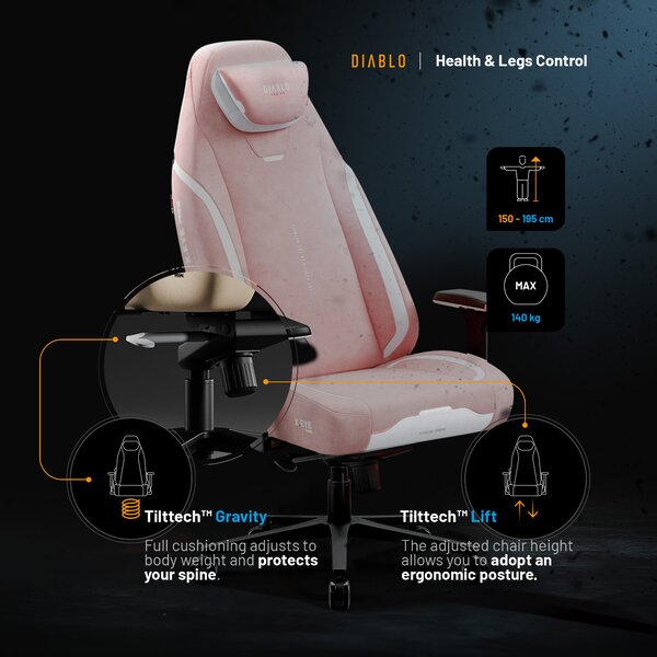 Růžové herní křeslo Diablo X.Eye Prime Akira Pink