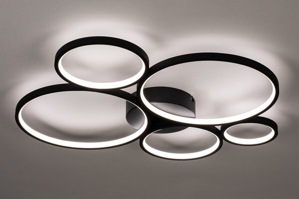 Stropní stmívatelné designové černé LED svítidlo do obýváku Bubble 5 (LMD)