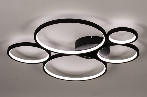 Stropní stmívatelné designové černé LED svítidlo do obýváku Bubble 5 (LMD)
