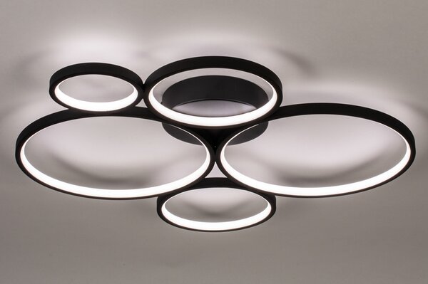Stropní stmívatelné designové černé LED svítidlo do obýváku Bubble 5 (LMD)