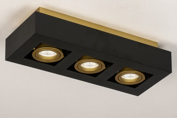 Stropní LED svítidlo Rivolli Black and Gold 3 (LMD)