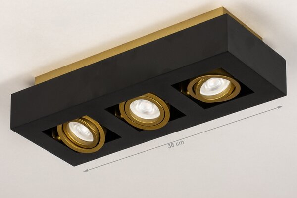 Stropní LED svítidlo Rivolli Black and Gold 3 (LMD)