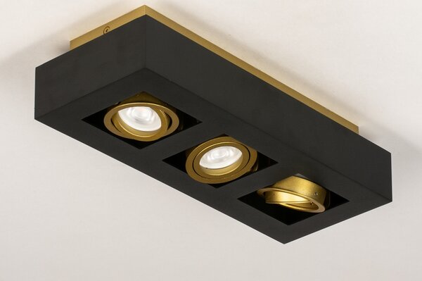 Stropní LED svítidlo Rivolli Black and Gold 3 (LMD)