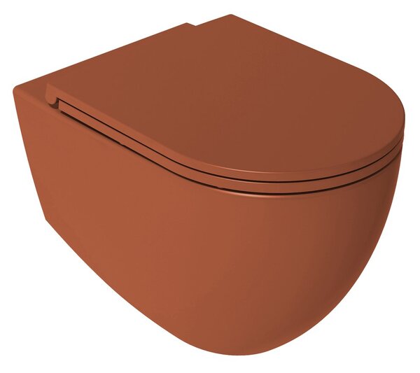 Isvea Isvea, INFINITY závěsná WC mísa, Rimless, 36,5x53cm, terracotta, 10NF02005-2U