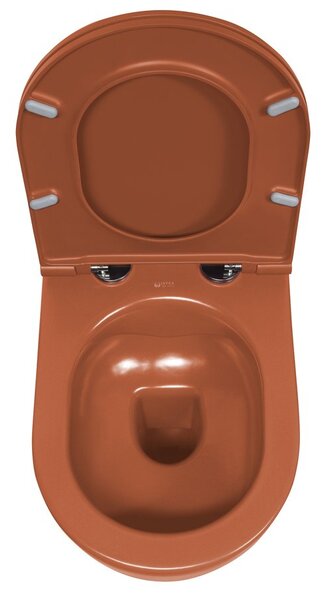 Isvea Isvea, INFINITY závěsná WC mísa, Rimless, 36,5x53cm, terracotta, 10NF02005-2U