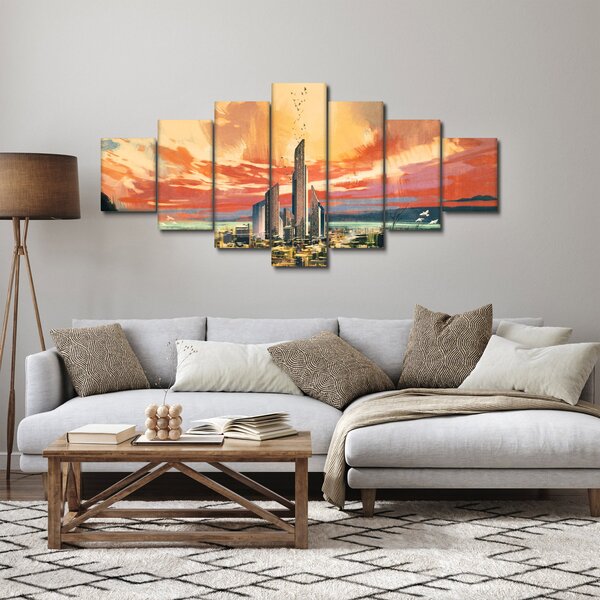 Obraz - Malované město (210x100 cm)