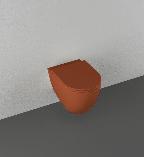 Isvea Isvea, INFINITY závěsná WC mísa, Rimless, 36,5x53cm, terracotta, 10NF02005-2U