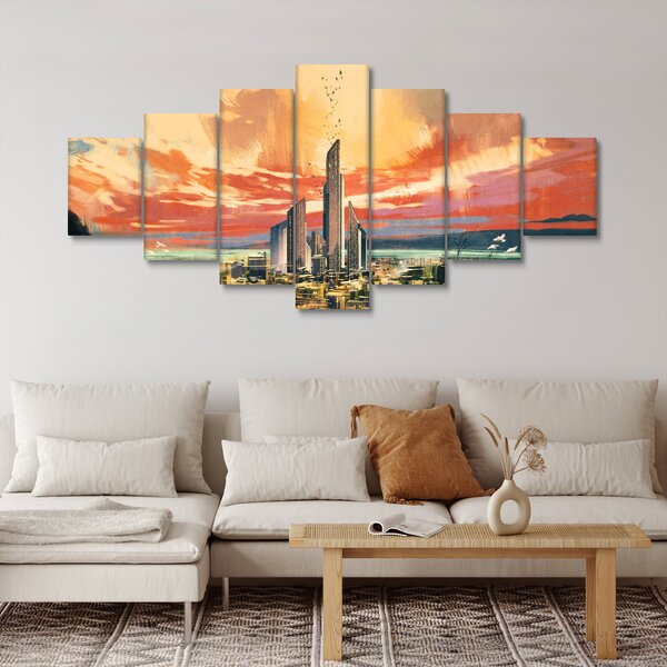 Obraz - Malované město (210x100 cm)