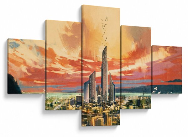 Obraz - Malované město (125x70 cm)