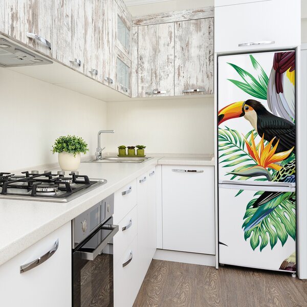 Nálepka fototapeta lednička Tropy ptáci FridgeStick-70x190-f-82973697