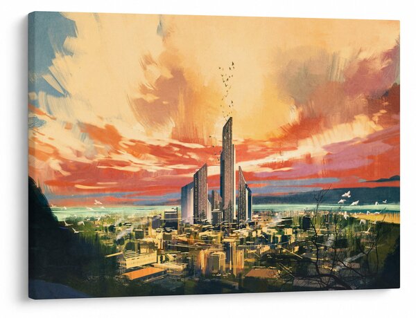 Obraz - Malované město (70x50 cm)