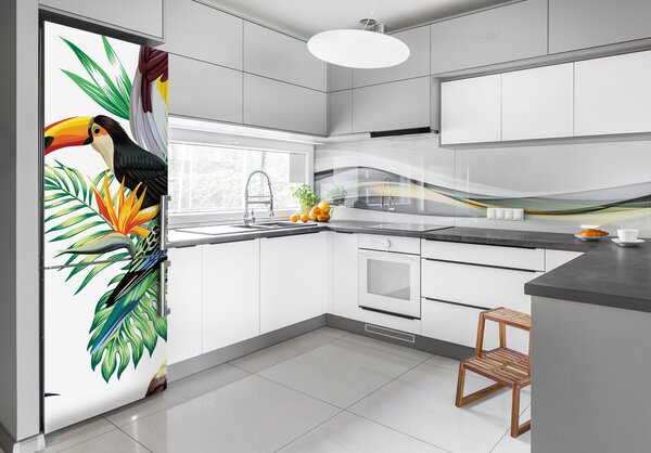 Nálepka fototapeta lednička Tropy ptáci FridgeStick-70x190-f-82973697