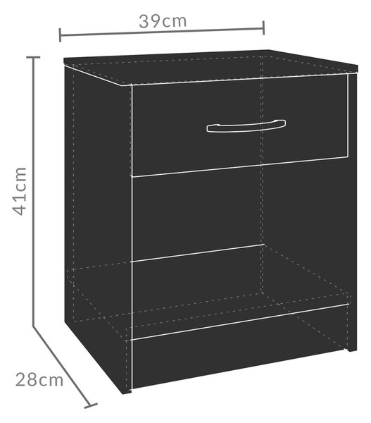 FurniGO Noční stolek Kiel 41x39x28cm - bílý