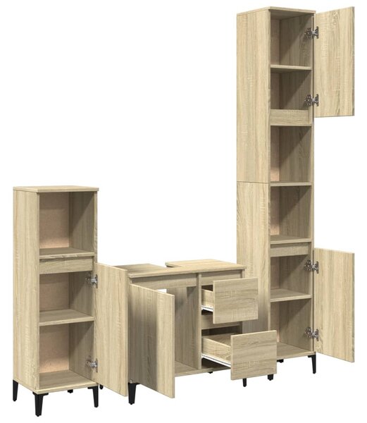 3dílný set koupelnového nábytku dub sonoma kompozitní dřevo 3282654
