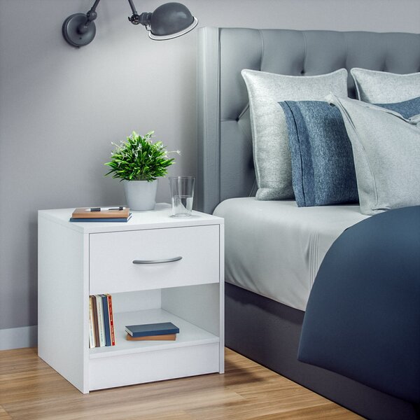 FurniGO Noční stolek Kiel 41x39x28cm - bílý
