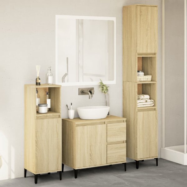 3dílný set koupelnového nábytku dub sonoma kompozitní dřevo 3282654