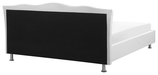 Postel Umělá kůže METZ 160 x 200 cm Bílá