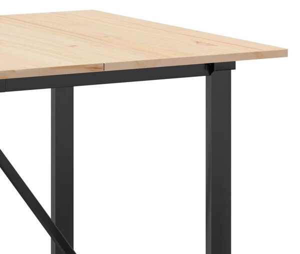 Jídelní stůl s O rámem 180 x 90 x 75 cm borové dřevo a ocel 3282678