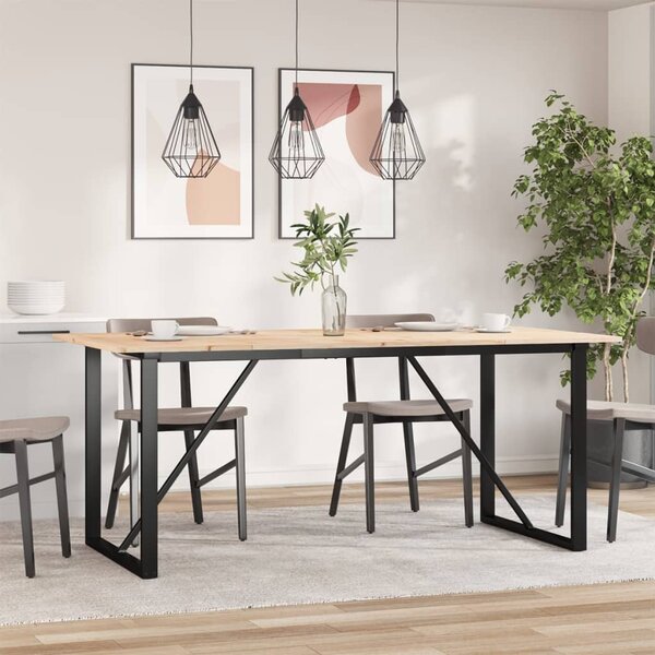 Jídelní stůl s O rámem 180 x 90 x 75 cm borové dřevo a ocel 3282678