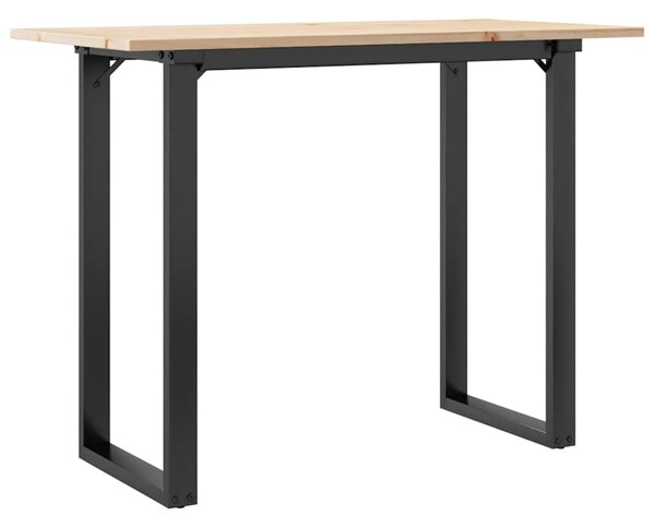 Jídelní stůl s O rámem 100 x 50 x 75 cm borové dřevo a ocel 3282675