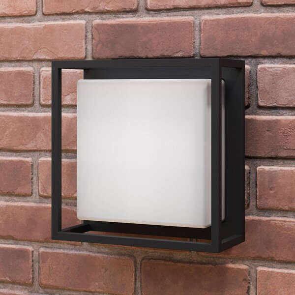 Lucande LED venkovní nástěnné svítidlo Ilirian, antracit, hliník, 25 cm, Černá, Hliník, Moderní
