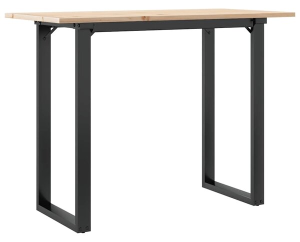 Jídelní stůl s O rámem 100 x 50 x 75 cm borové dřevo a ocel 3282675