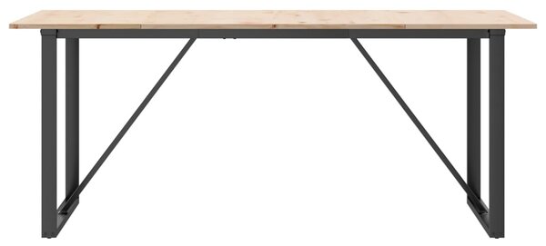 Jídelní stůl s O rámem 180 x 90 x 75 cm borové dřevo a ocel 3282678