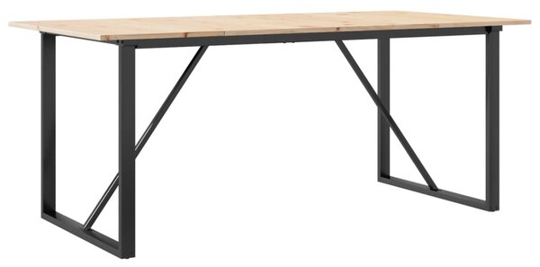 Jídelní stůl s O rámem 180 x 90 x 75 cm borové dřevo a ocel 3282678