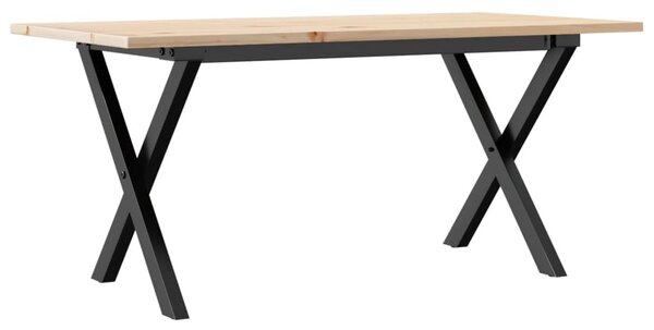 Konferenční stolek s X rámem 90x40x45 cm borové dřevo a ocel 3282686