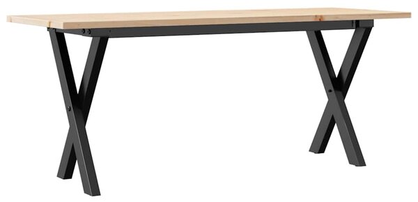Konferenční stolek s X rámem 110x40x45 cm borové dřevo a ocel 3282689