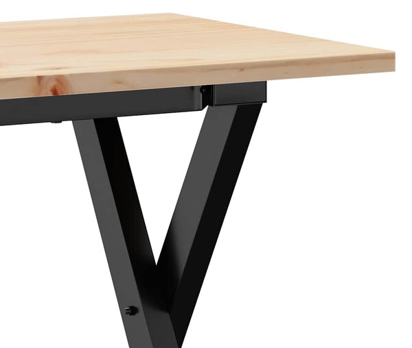 Konferenční stolek s X rámem 110x40x45 cm borové dřevo a ocel 3282689