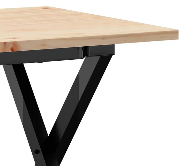 Konferenční stolek s X rámem 90x40x45 cm borové dřevo a ocel 3282686