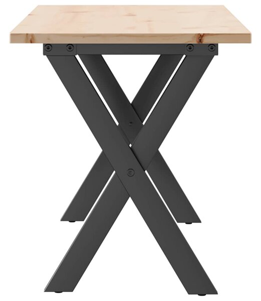 Konferenční stolek s X rámem 110x40x45 cm borové dřevo a ocel 3282689