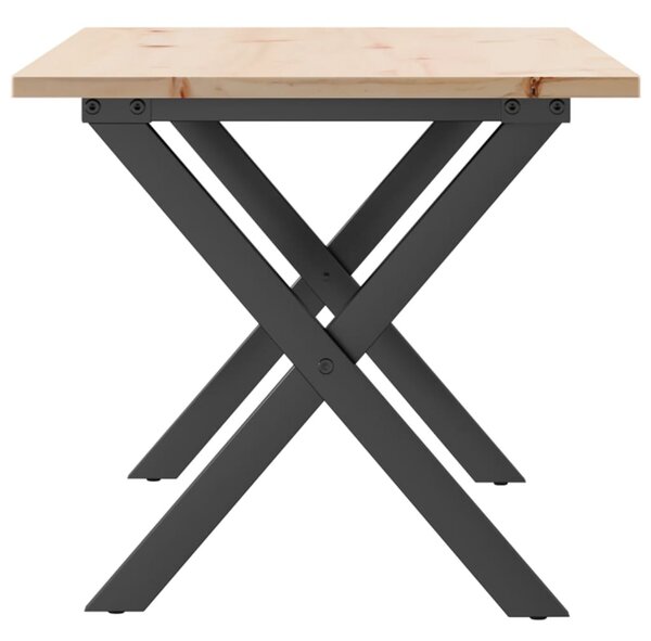 Konferenční stolek s X rámem 90x40x45 cm borové dřevo a ocel 3282686