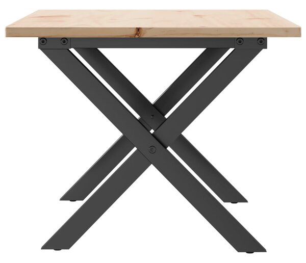 Konferenční stolek s X rámem 80x50x40 cm borové dřevo a ocel 3282684