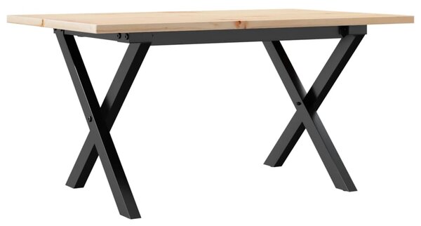 Konferenční stolek s X rámem 80x50x40 cm borové dřevo a ocel 3282684